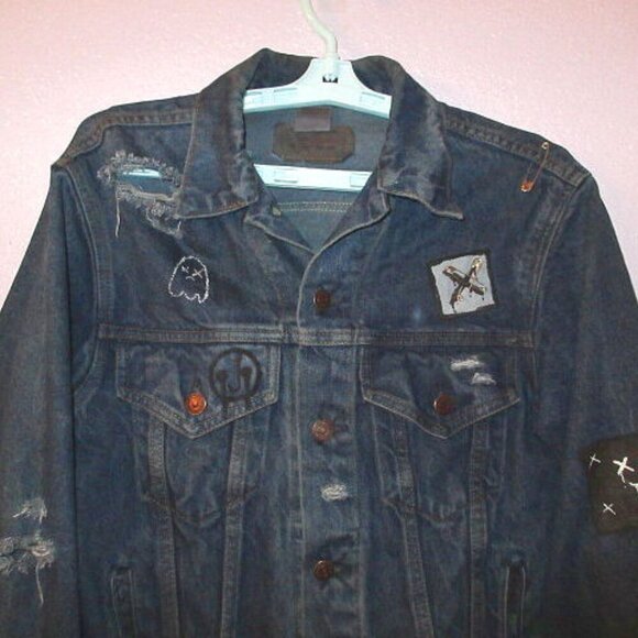 90s Vtg Levis Jacket Mens Size S Jean Denim Trucker Ghost Y2K Grunge USA Made - Picture 3 of 12